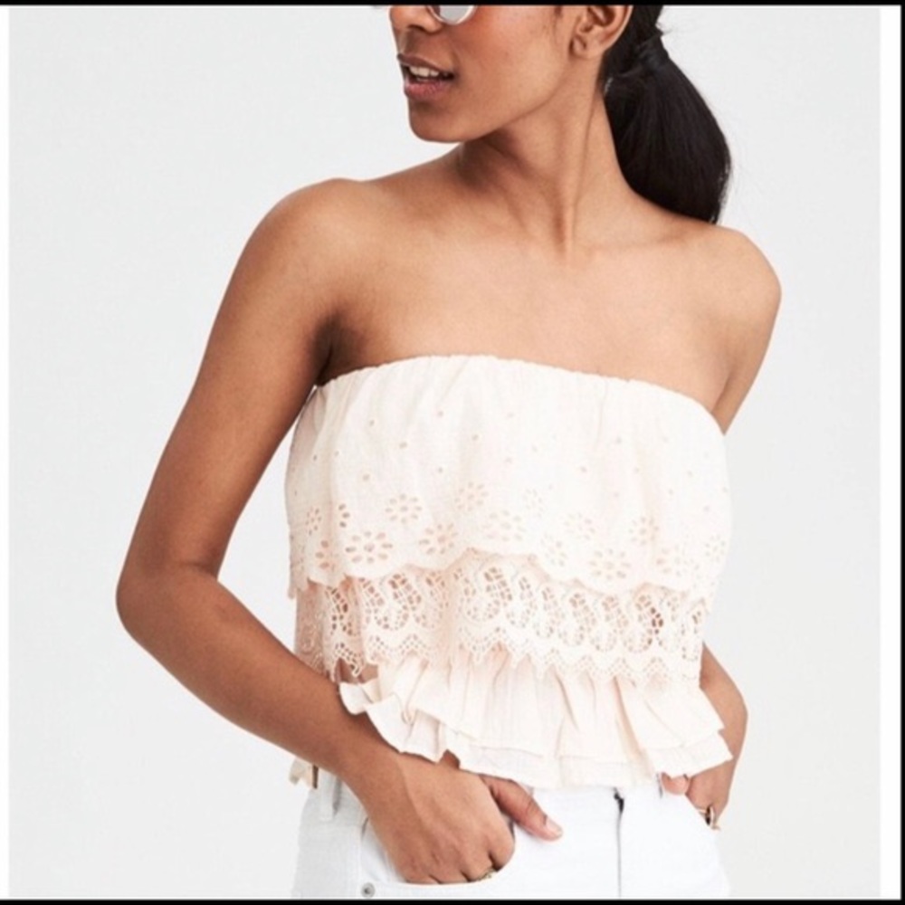 American Eagle Eyelet Tube Top